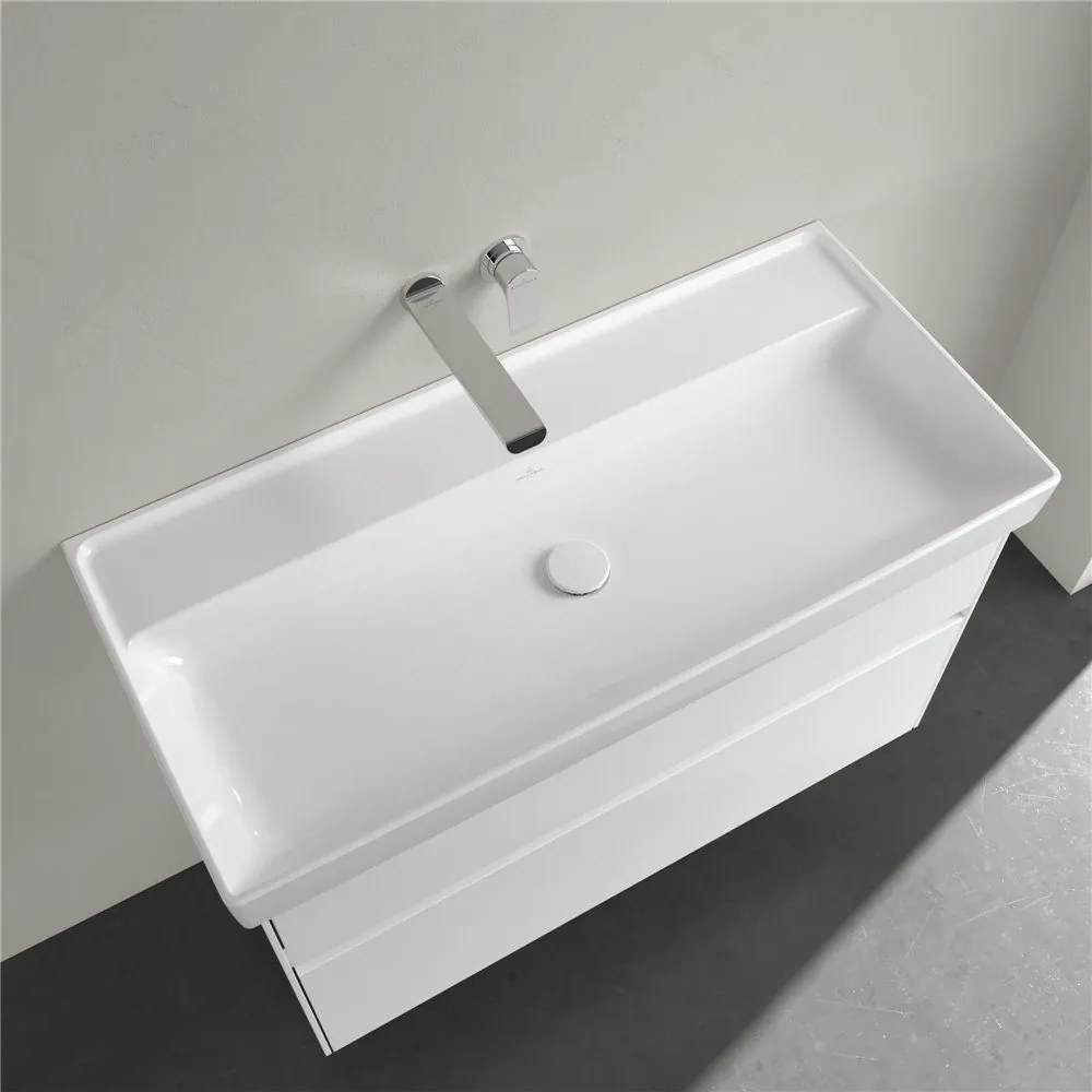 VILLEROY &amp; BOCH Collaro umývadlo na skrinku bez otvoru, bez prepadu, 1000 x 470 mm, biela alpská, s povrchom CeramicPlus, 4A33A3R1