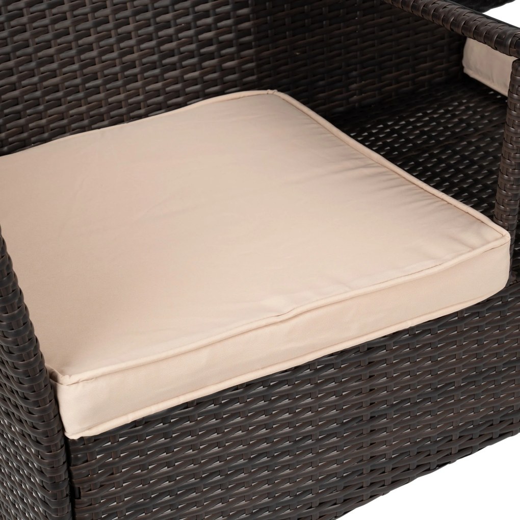 Záhradná lavica z technoratanu CORDOBA hnedá