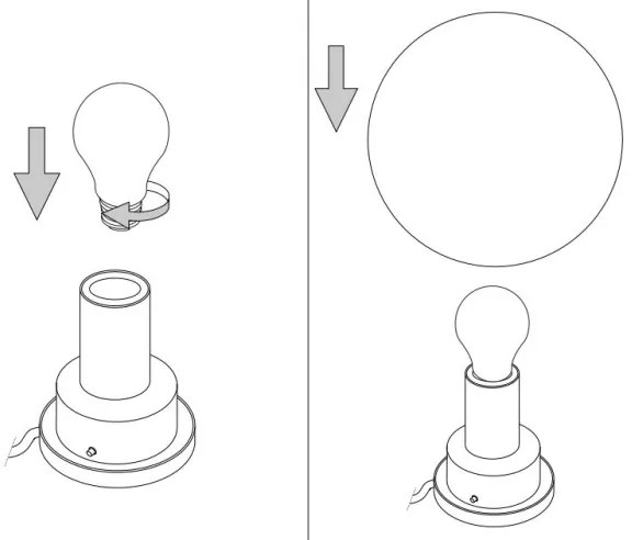 Ideal Lux - Náhradné sklo univerzálne MAPA E27, priemer 20 cm, biele