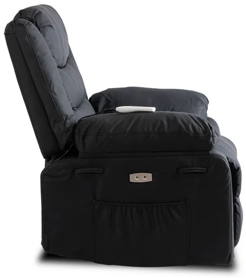 Masážne kreslo AMADEO čierne, ekokoža