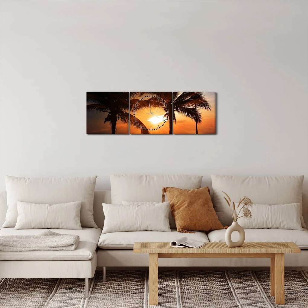 Obraz - Výhľad na more (s hodinami) (90x30 cm)