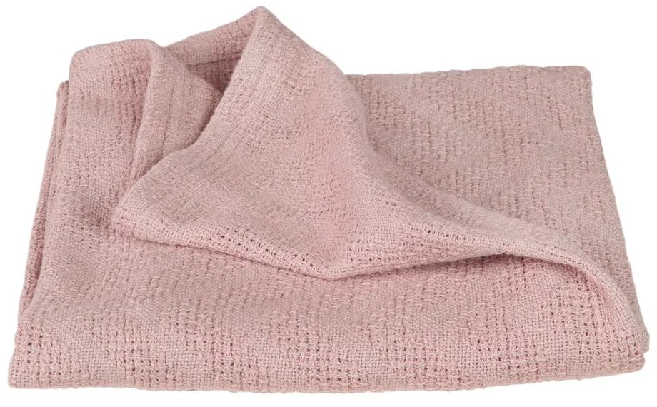 Ružová pletená detská deka z bio bavlny 80x80 cm Lil Planet – Roba