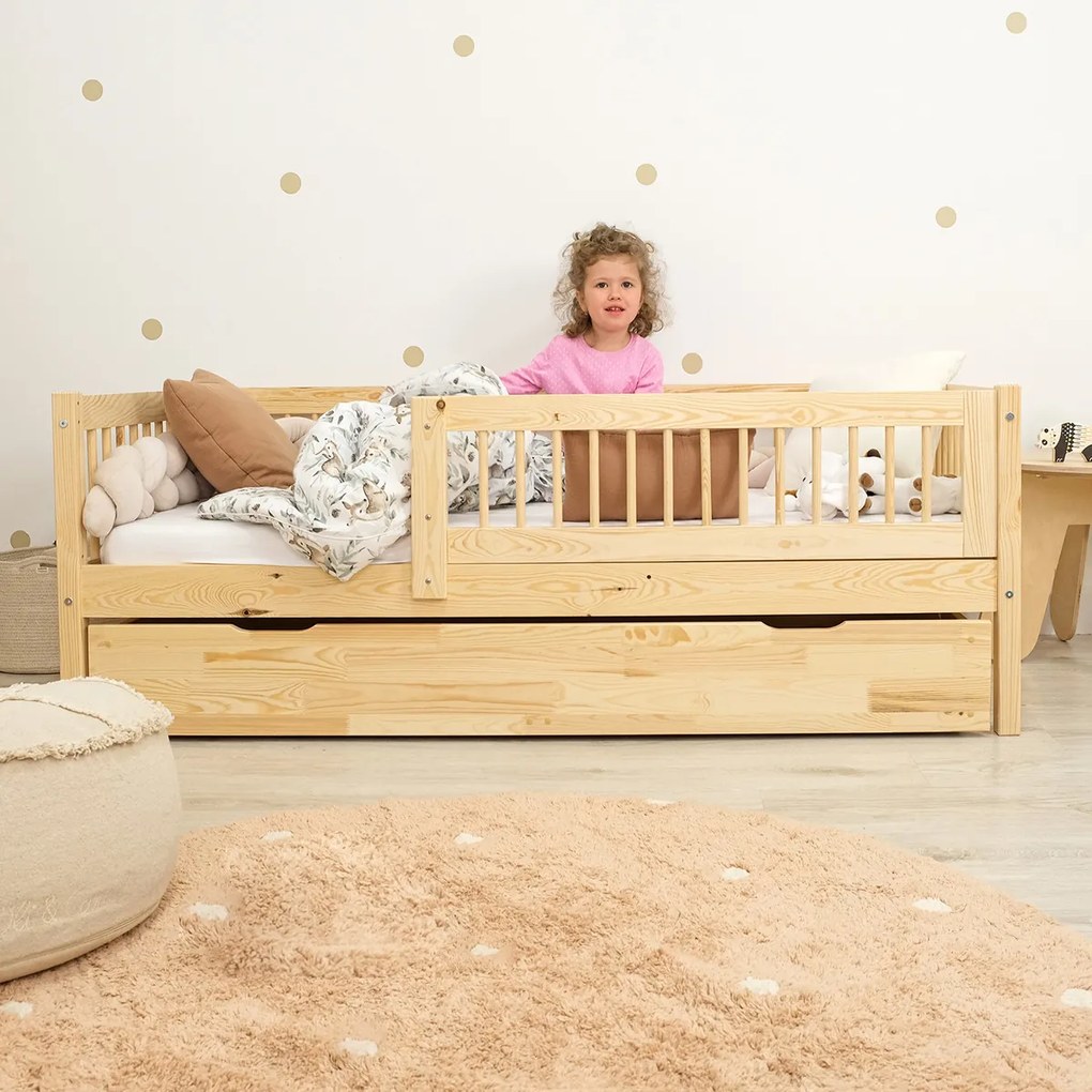 Ourbaby® 35985-0 Children's bed Teddy Plus - natural posteľ + úložný priestor 180x80 cm prírodná