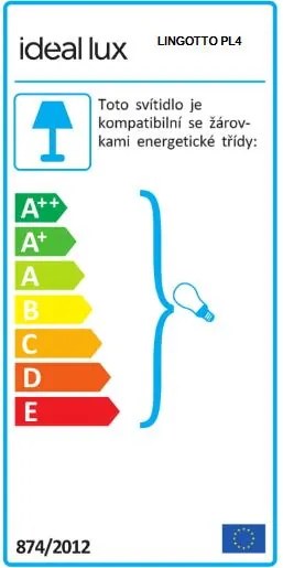 IDEAL LUX Stropnpé moderné svietidlo LINGOTTTO, 4xE14, 40W