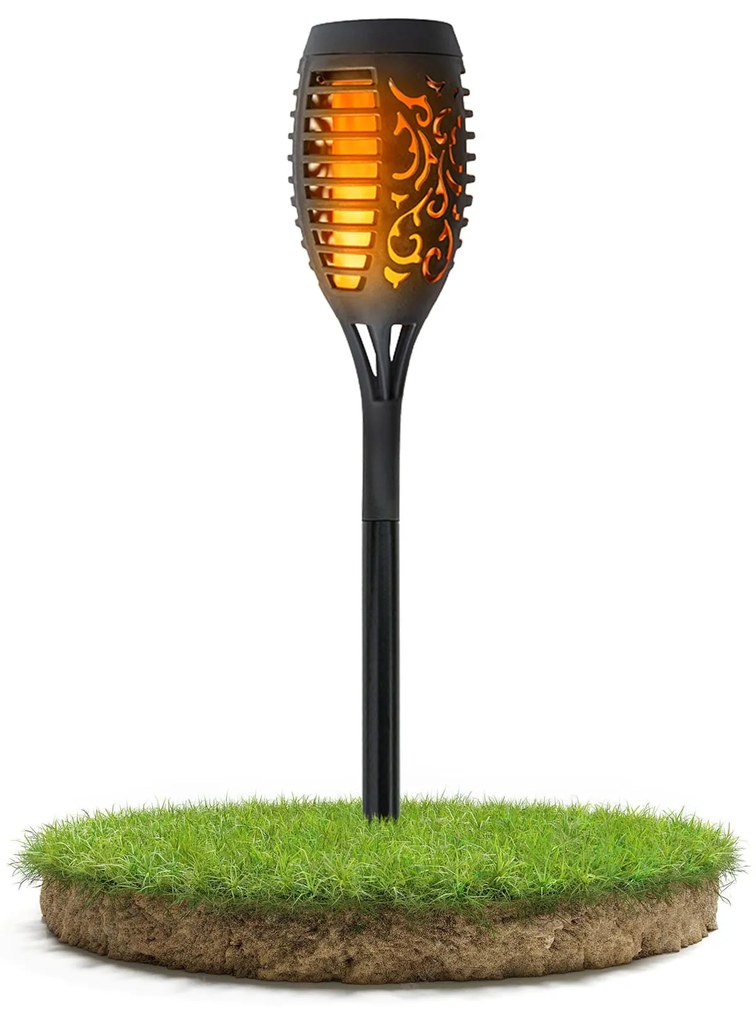 BERGE LED solárna lampa s dekoratívnym plameňom
