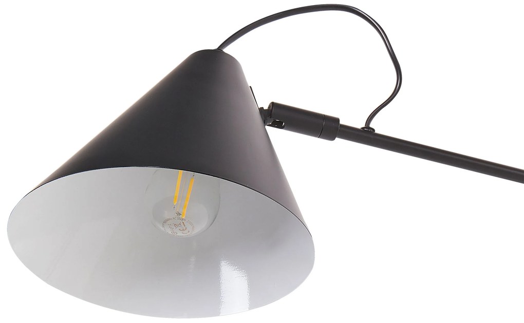 Nástenná kovová lampa s 2 tienidlami čierna MANDIRI Beliani