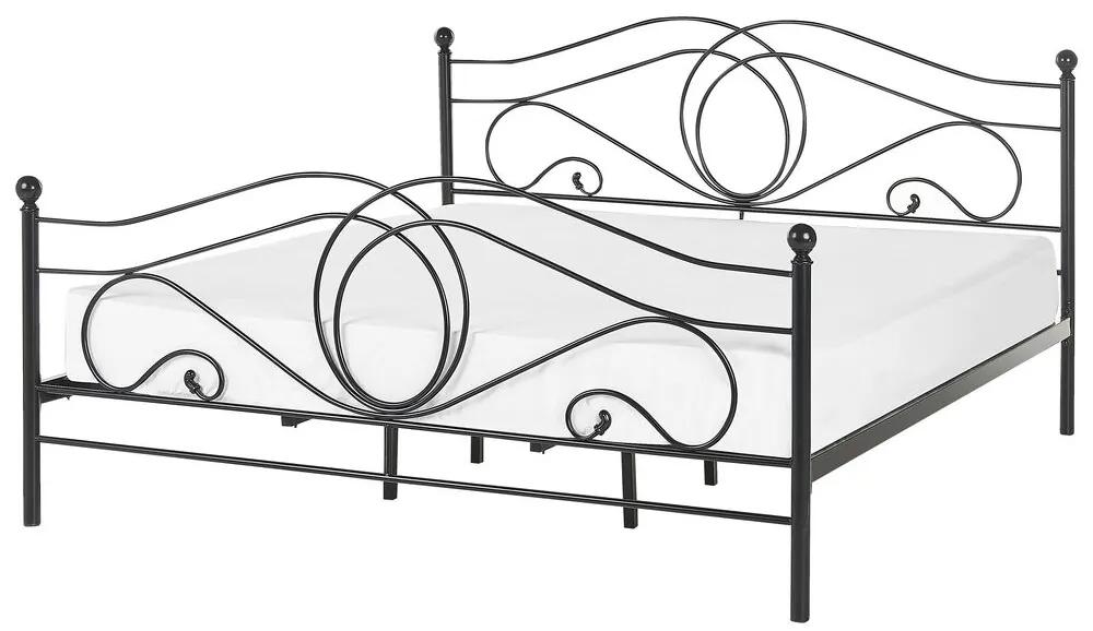 Kovová posteľ 180 x 200 cm čierna LYRA Beliani