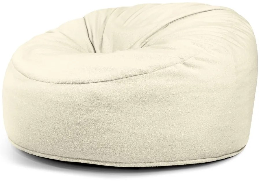 Krémový sedací vak z textílie buklé Om 135 – SLOWDOWN