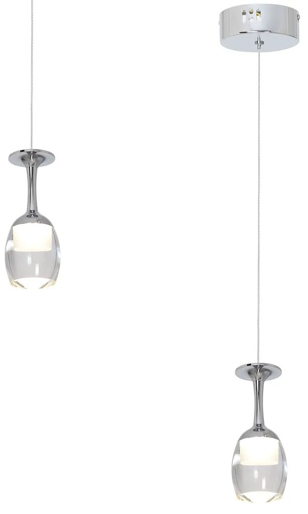 Závesné svietidlo Coppa, 1x akrylové tienidlo, ch