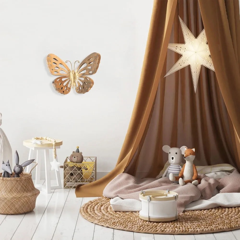 Nástenná dekorácia v zlatej farbe Wallity Butterfly