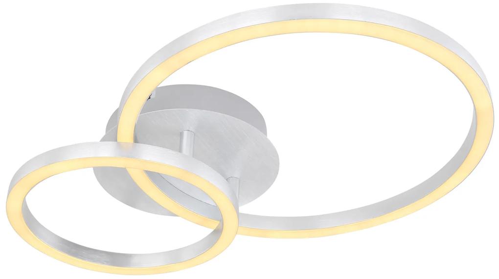 GLOBO Stropné LED designové osvetlenie REGGY, 18W, teplá biela, strieborné, kruhové