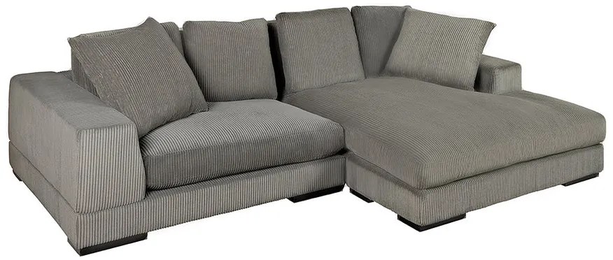 Pohovka BABYLON XXL 270 cm rebrovaná šedá