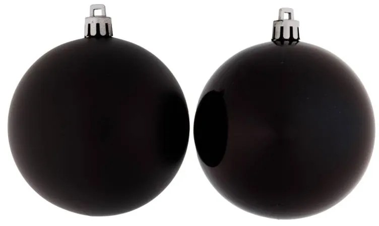 DECOLED Plastové koule, prům. 8 cm, černá, 12x matná, 12x lesklá
