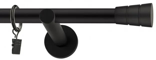 Dekorstudio Garniža jednoradová BASIC čierna matná 19mm Dĺžka: 460cm, Typ uchytenia: Držiak modern, Typ príslušenstva: Bez príslušenstva