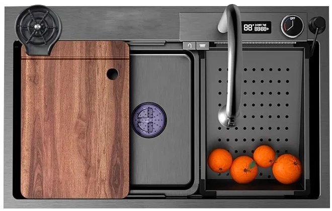 Multifunkčný smart drez BestBerg BBSS-10 / 75 x 45 x 22 cm / nerezová oceľ