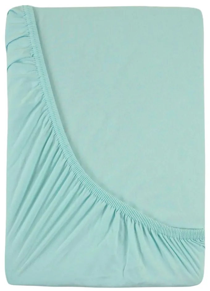 Kvalitex Luxusné bavlnené JERSEY prestieradlo s lycrou 120x200 cm - mentolová