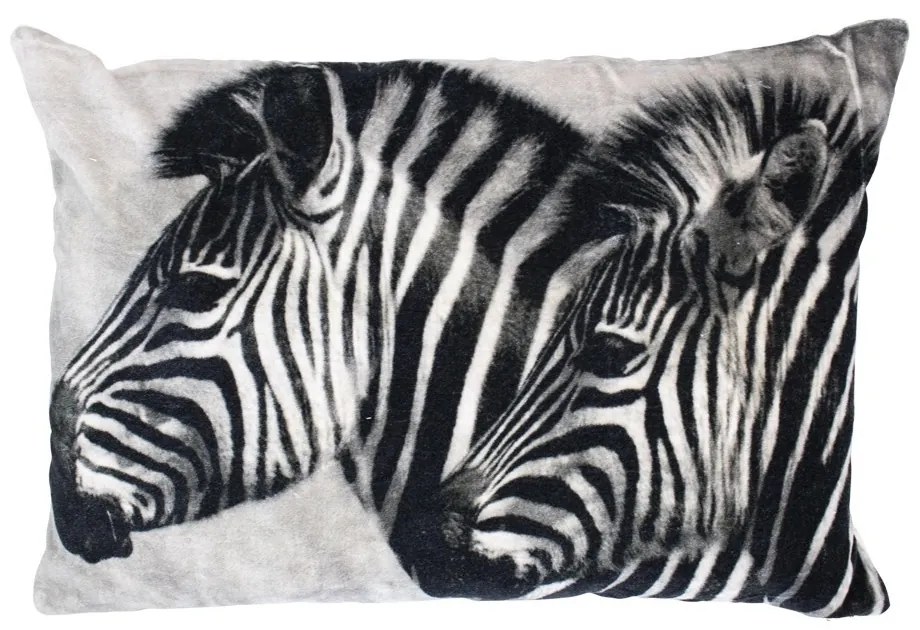 Obdĺžnikový zamatový vankúš sa zebrami - 40 * 60cm