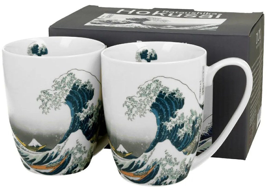 Porcelánový hrnček Hokusai The Great Wave 350 ml sada 2ks