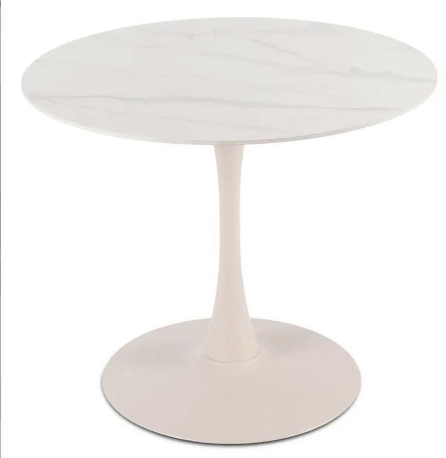 Stôl ALDO 90 cm biely/kašmírový
