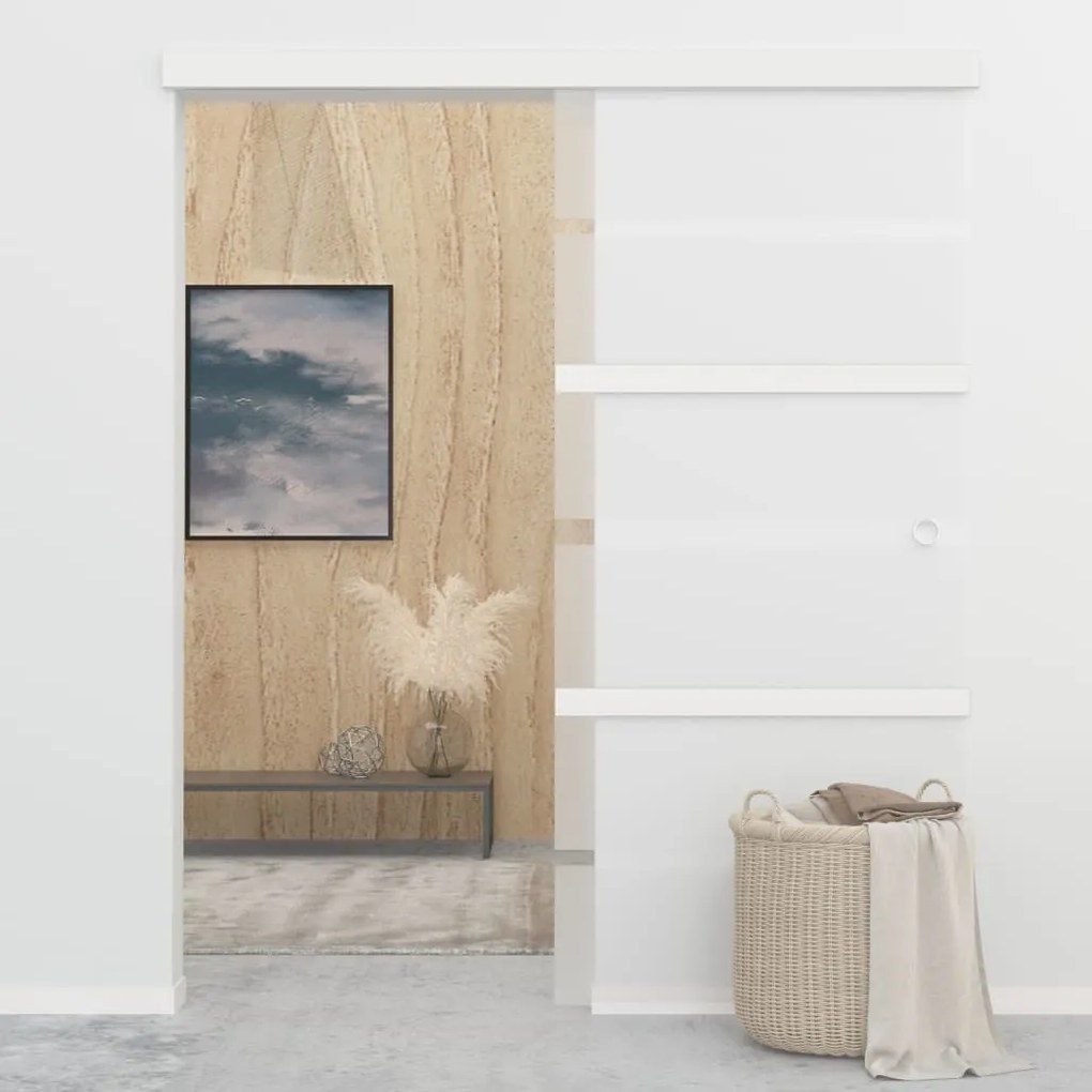 vidaXL Posuvné dvere s jemným zatváraním ESG sklo a hliník 90x205 cm