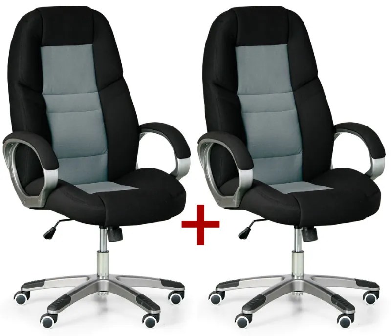 Kancelárske kreslo KEVIN 1+1 ZADARMO, sivá