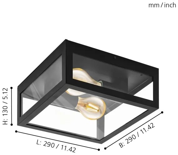 Eglo 94832 - Vonkajšie svietidlo ALAMONTE 1 2x60W IP44
