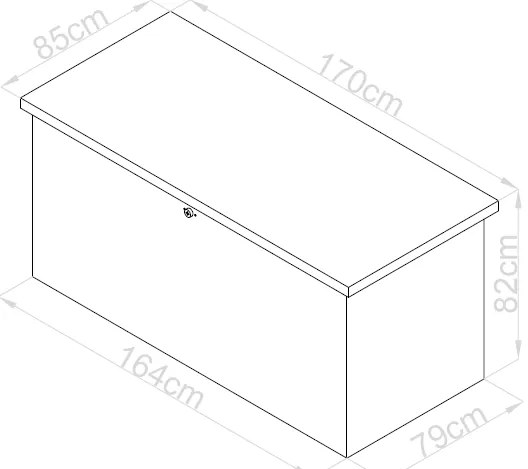 Úložný box MAX F 1072 l, tmavosivý
