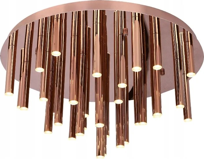 Medený stropné svietidlo s mnohými Led trubicami pre hotelovú recepciu nad halou Organic