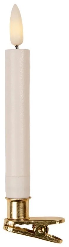 Set 10ks bielych úzkych sviečok s klipom Led Candle - Ø 2*14 cm / 10*AAA