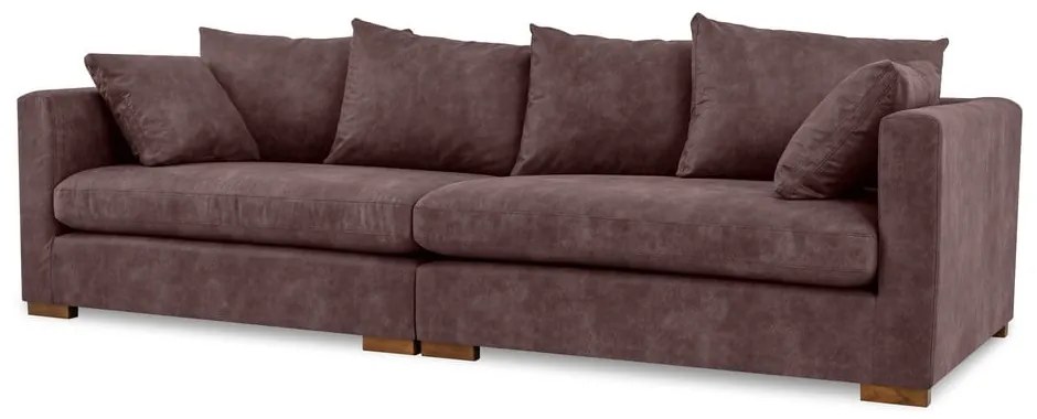 Tmavohnedá pohovka z imitácie kože 266 cm Hamburg – Scandic