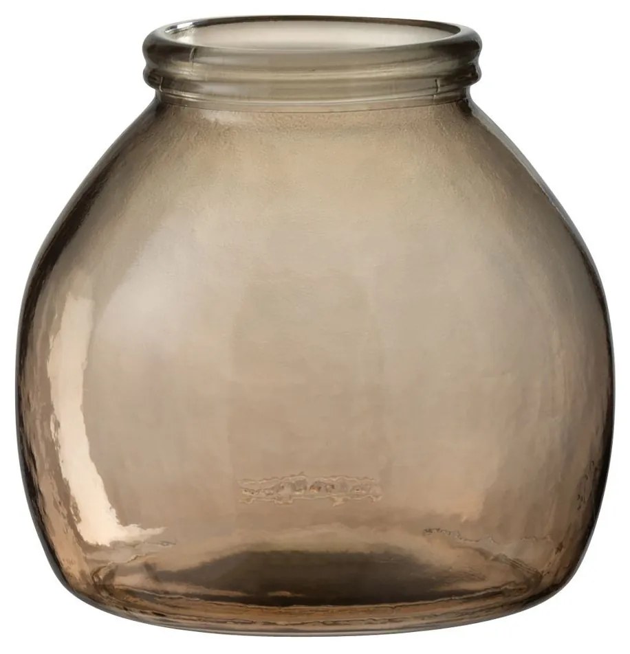 Sklenená svetlo hnedá váza banku - Ø  21*20 cm