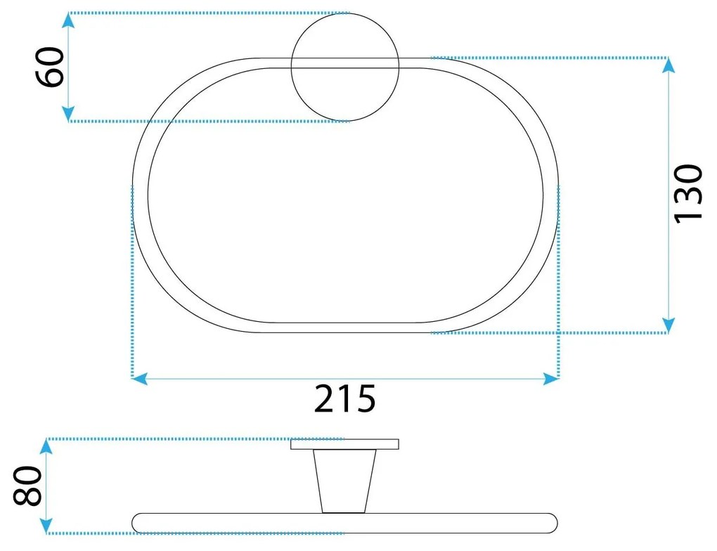 Rea Aristo, prsteňový vešiak na uterák, medená matná, REA-98503