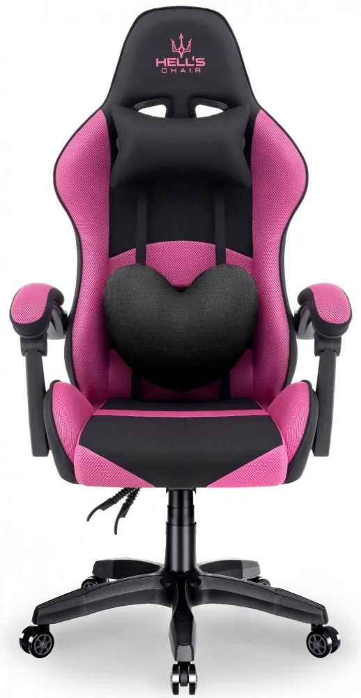 Herné kreslo Rainbow Pink-Black Mesh