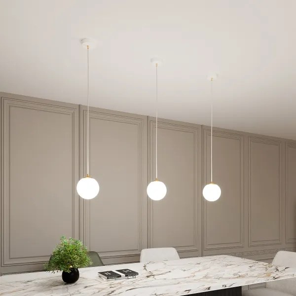 Luster na lanku ROYAL 1xE14/10W/230V pr. 14 cm biela