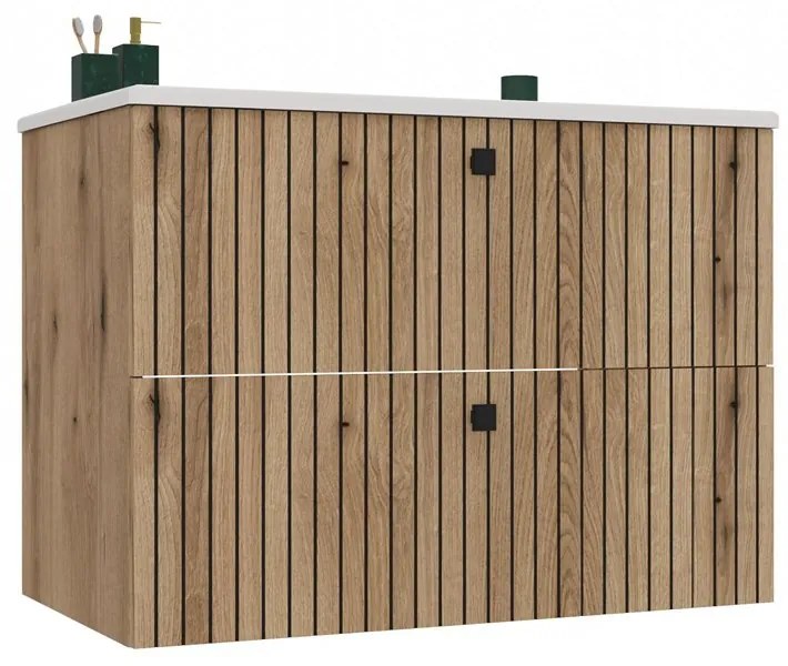 Závesná skrinka s umývadlom TIGO 2S 80 cm dub evoke
