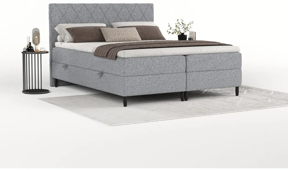 Sivá boxspring posteľ s úložným priestorom 180x200 cm Gwen – Maison de Rêve
