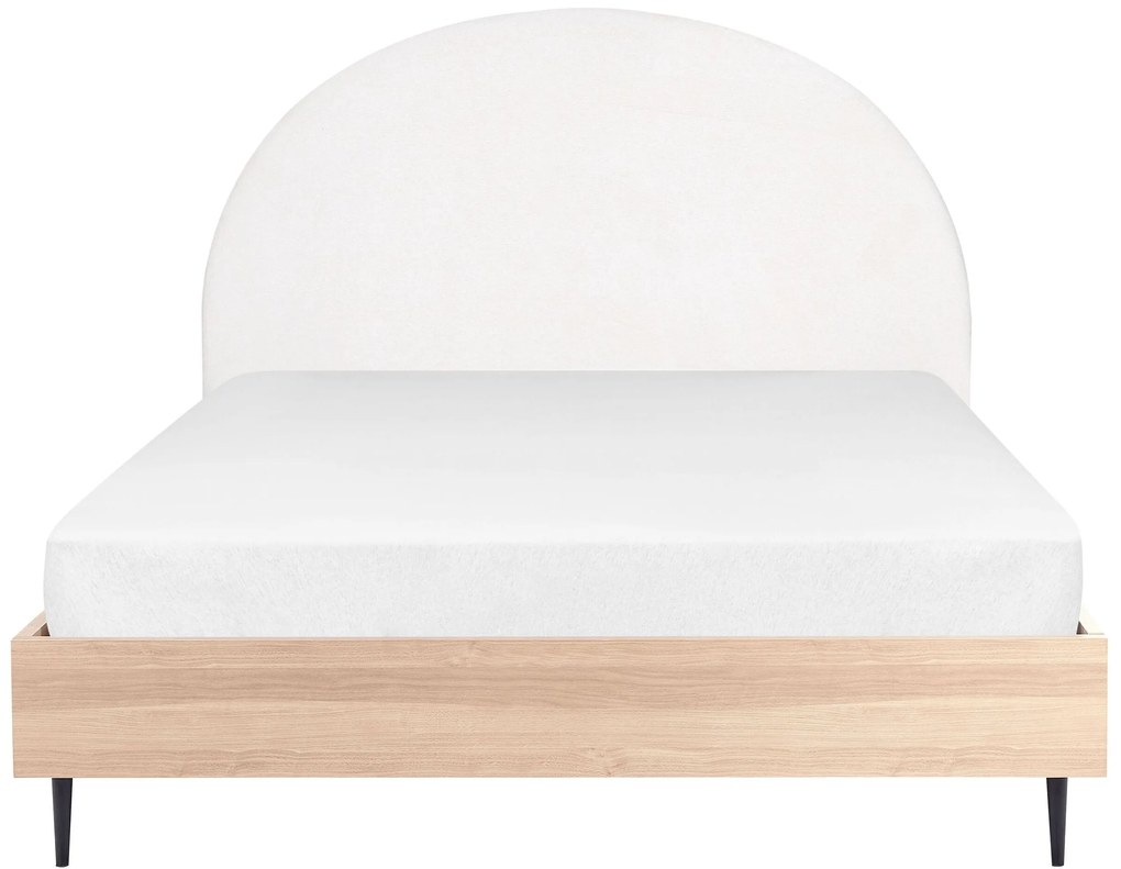 Čalúnená posteľ 160 x 200 cm biela MILLAY Beliani