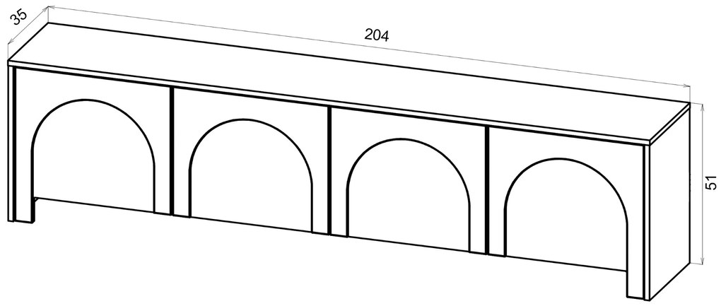 TV stolek Arco 204 cm bílý