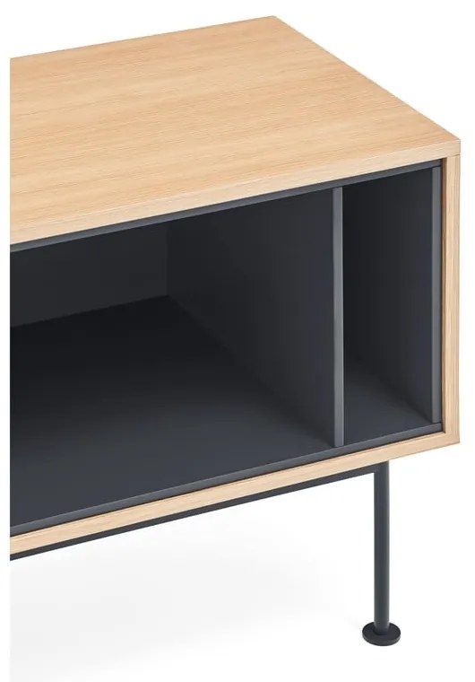 Antracitovosivá TV komoda v dubovom dekore Teulat Yoko