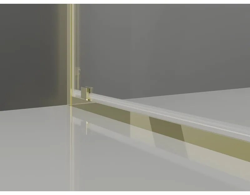 Mexen Exo, výklopný sprchový kút 80 x 80 cm, číre sklo, zlatá, 8181-080-080-50-00