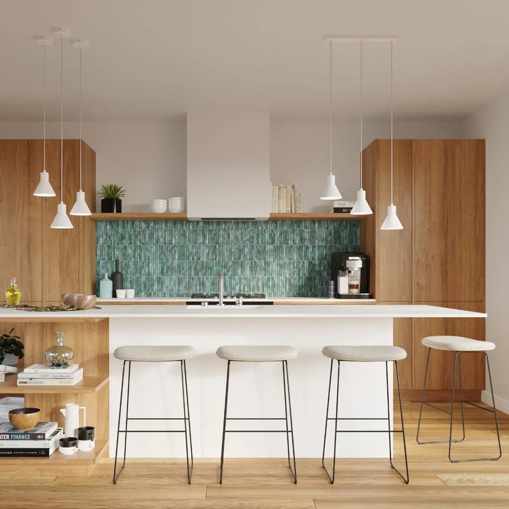 Závesné svietidlo Taleja 1, 1x biele kovové tienidlo