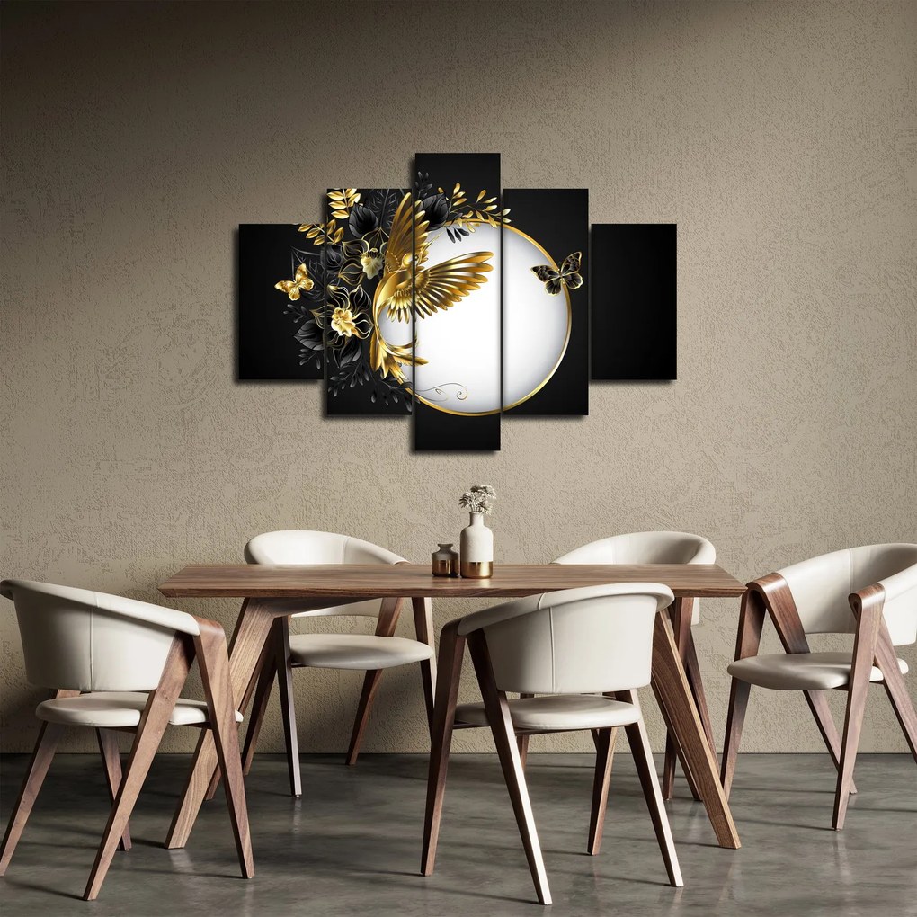 Obraz - Guľa so zlatými motívmi (150x105 cm)