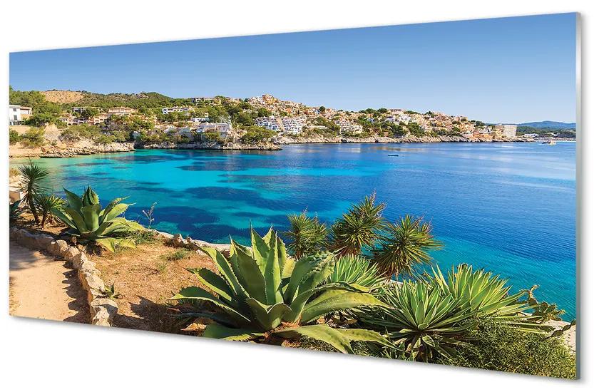 Obraz na akrylátovom skle Španielsko pobrežie mora mesto 125x50 cm