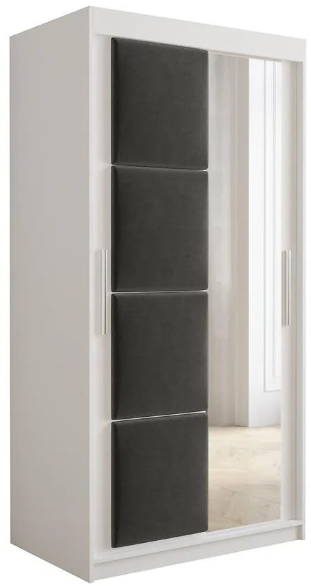 Skriňa Tapi 100 Biely/Šedá