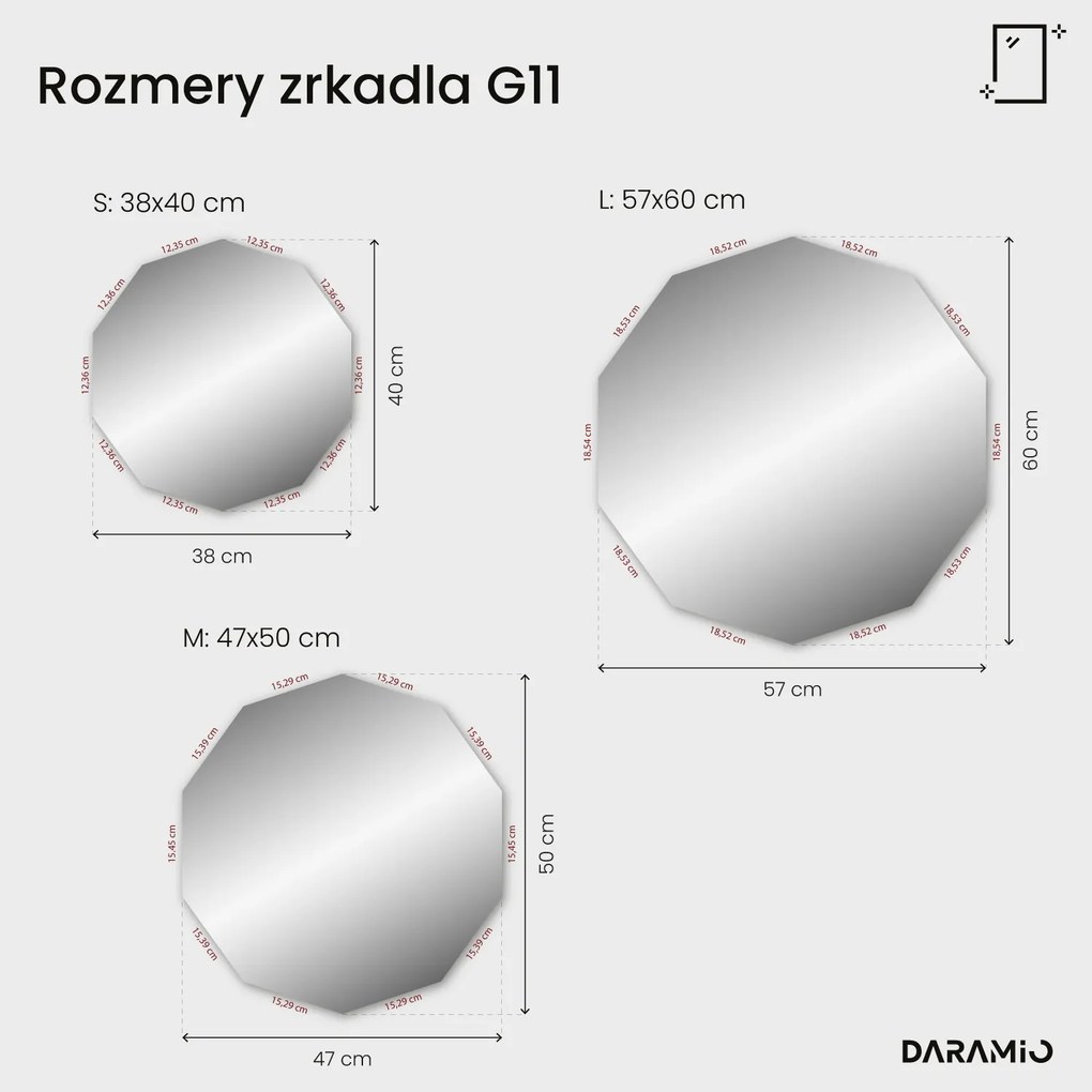 Geometrické zrkadlo s LED osvetlením G11