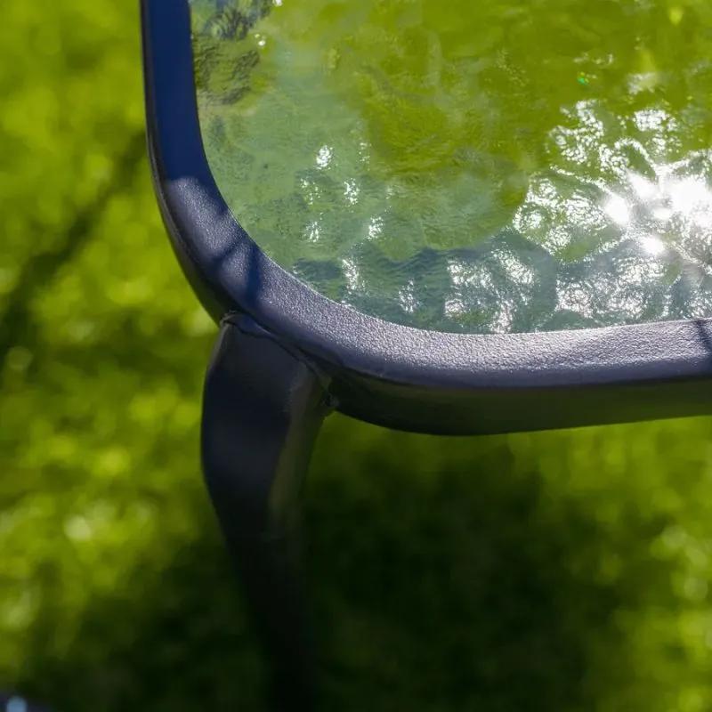 Kondela Záhradný konferenčný stôl, čiena oceľ/tvrdené sklo, RAMOL