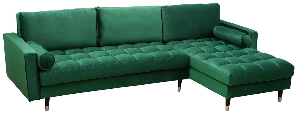 Rohová sedačka Cosy Velvet II smaragdovo zelený zamat