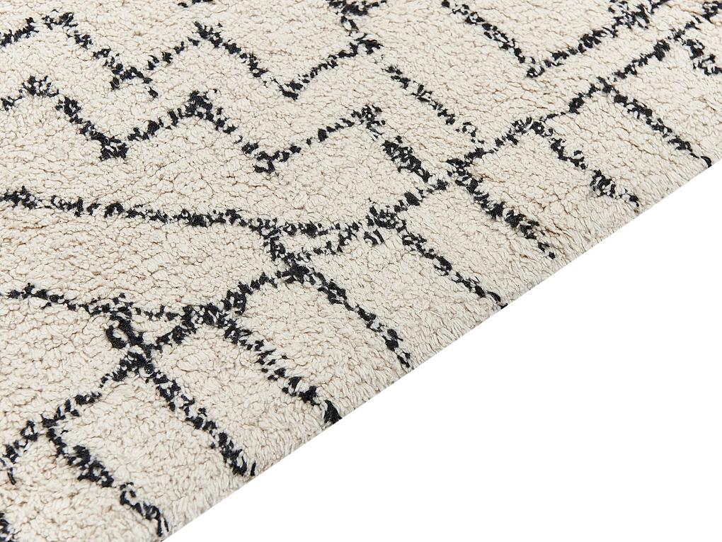 Bavlnený koberec 140 x 200 cm béžová/čierna ZEYNE Beliani