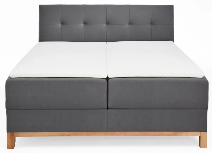 Tmavosivá boxspring posteľ s úložným priestorom 180x200 cm Catania - Meise Möbel