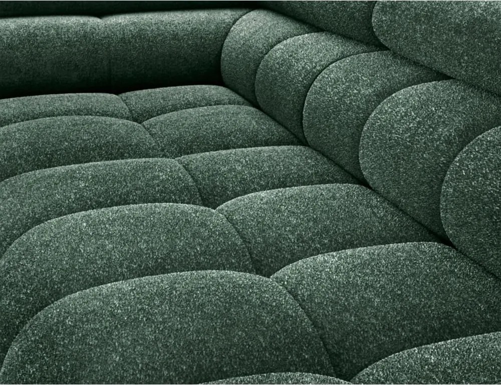 Zelená rozkladacia/s úložným priestorom rohová pohovka z textílie buklé (ľavý roh/do L) Ferucce – ELTAP